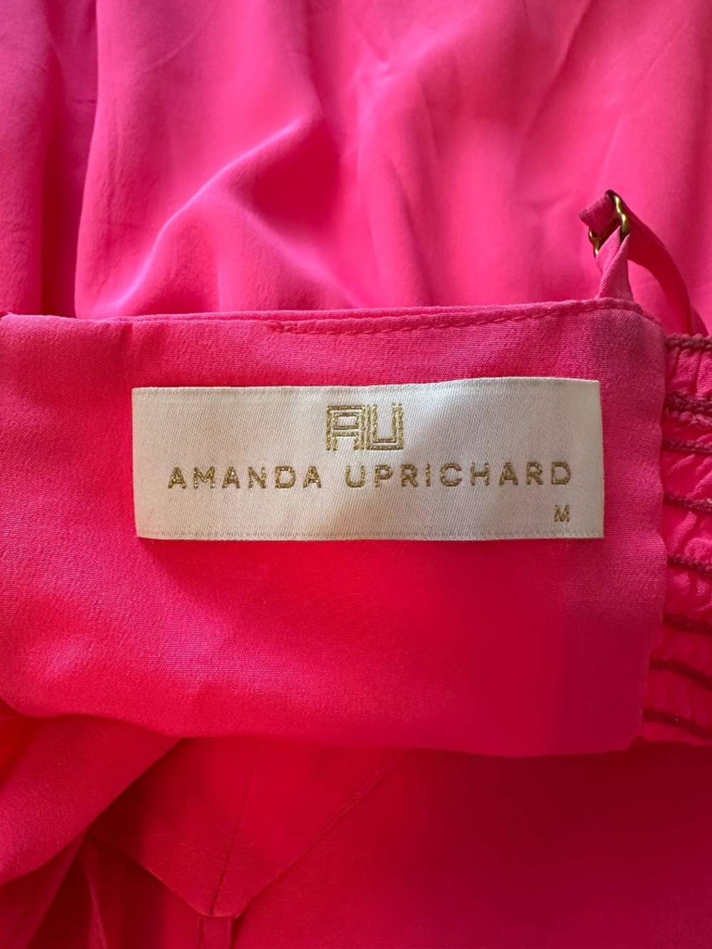 Amanda Uprichard Silk Maxi Dress in Hot Pink | Size Medium - Picture 8 of 10